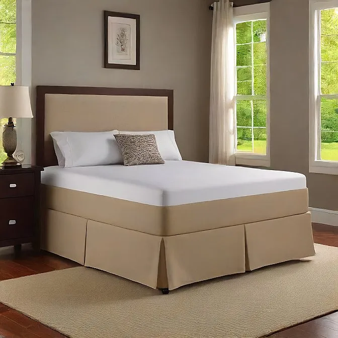 15 Inch Drop Bed Skirt Taupe 1000TC Egyptian Cotton 1-PC