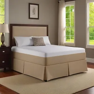 15 Inch Drop Bed Skirt Taupe 1000TC Egyptian Cotton 1-PC