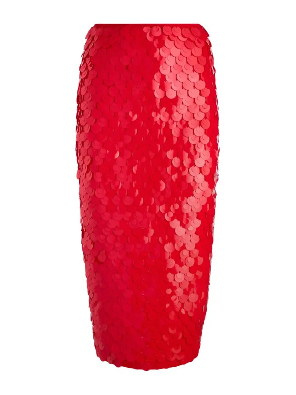 Alice   Olivia Fifi Embellished Midi Skirt in Bright Ruby