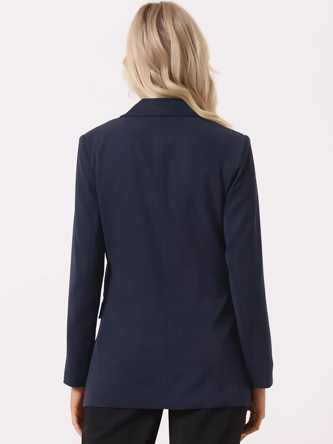 Allegra K Blazer for Women's Business Casual Long Sleeve Lapel Double Breasted Work Office Blazer Jackets