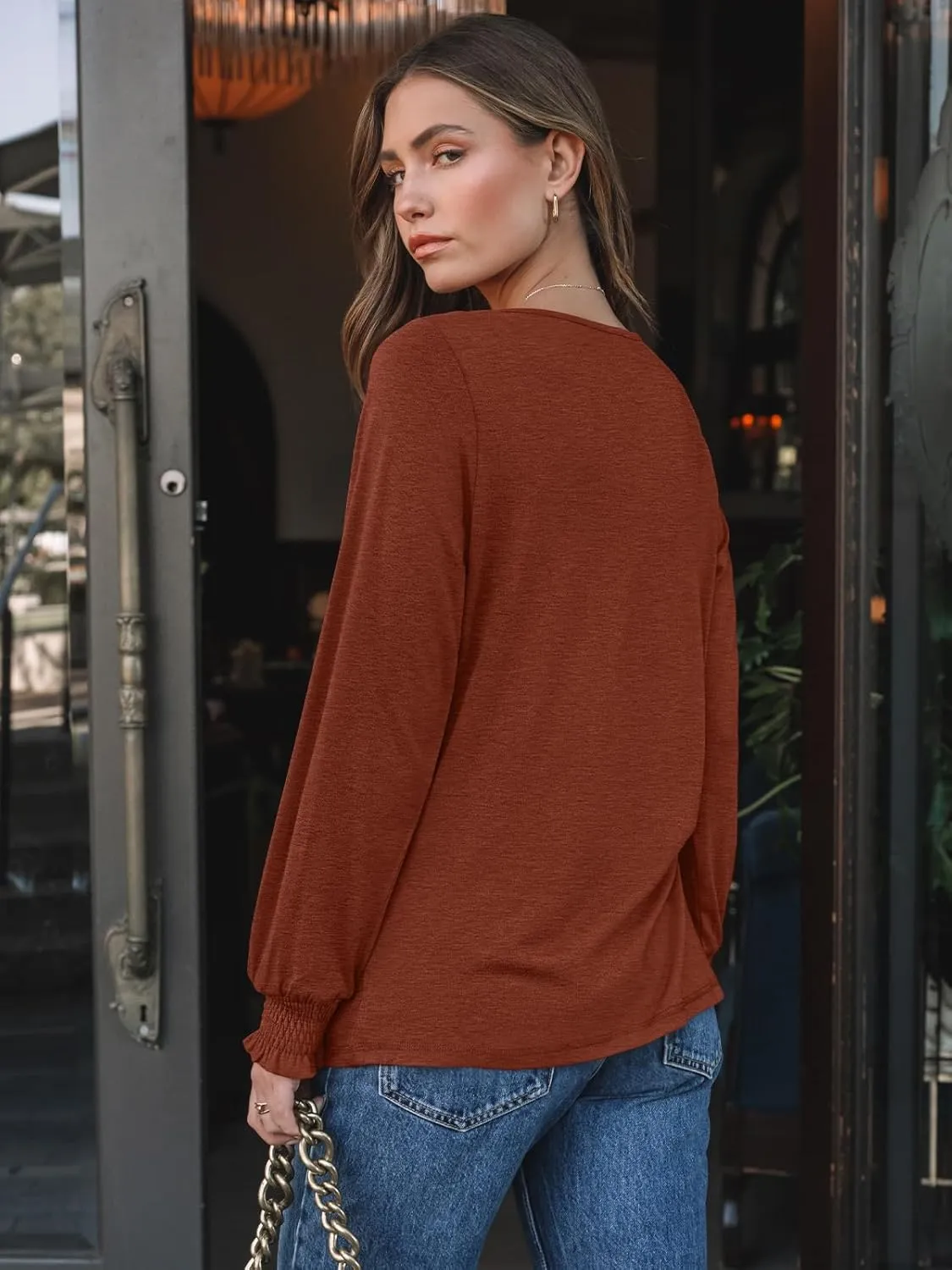 AUTOMET Womens Fall Fashion Long Sleeve Shirts Dressy Casual Pleated Basic Trendy Tops Winter Clothes 2025