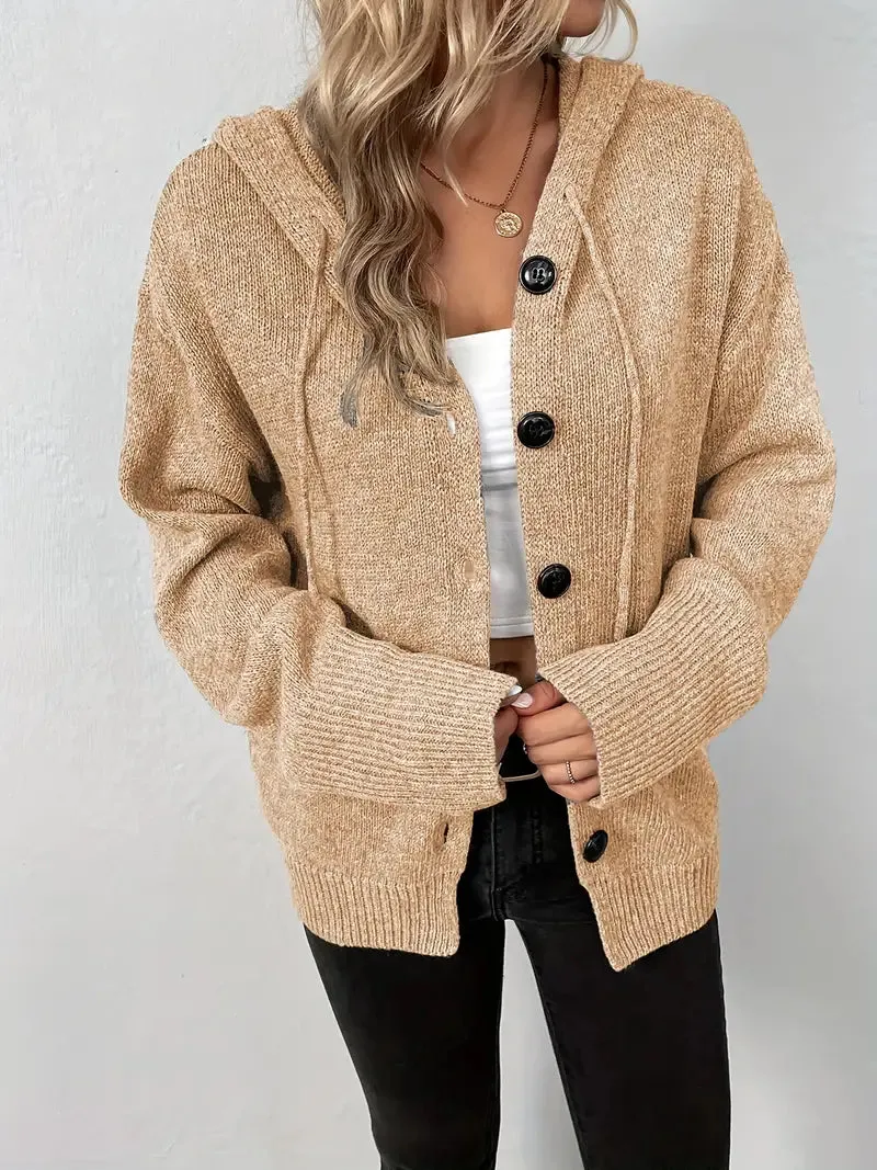 Beaumont Cardigan | Langer, lässiger Strickmantel mit Knöpfen für Dame