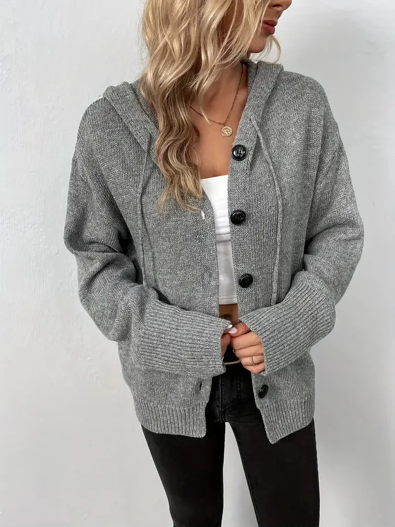 Beaumont Cardigan | Langer, lässiger Strickmantel mit Knöpfen für Dame
