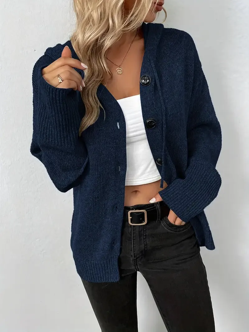 Beaumont Cardigan | Langer, lässiger Strickmantel mit Knöpfen für Dame