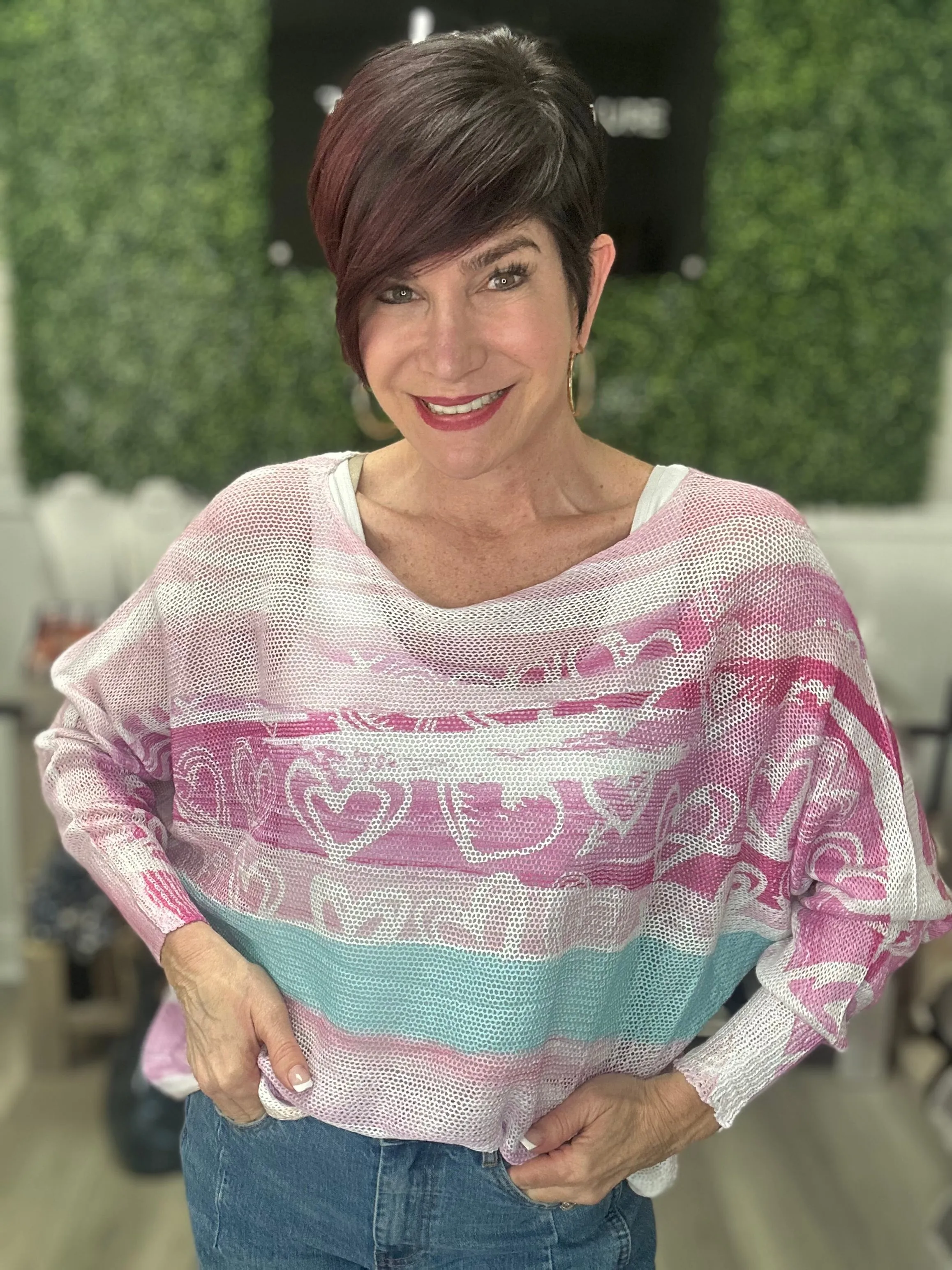 Berry Cute Heart Sweater