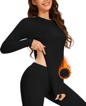 BESTENA Long Sleeve Undershirt for Women, Soft Thermal Shirts with Warm Fleece Lining, Base Layer Thermal Tops