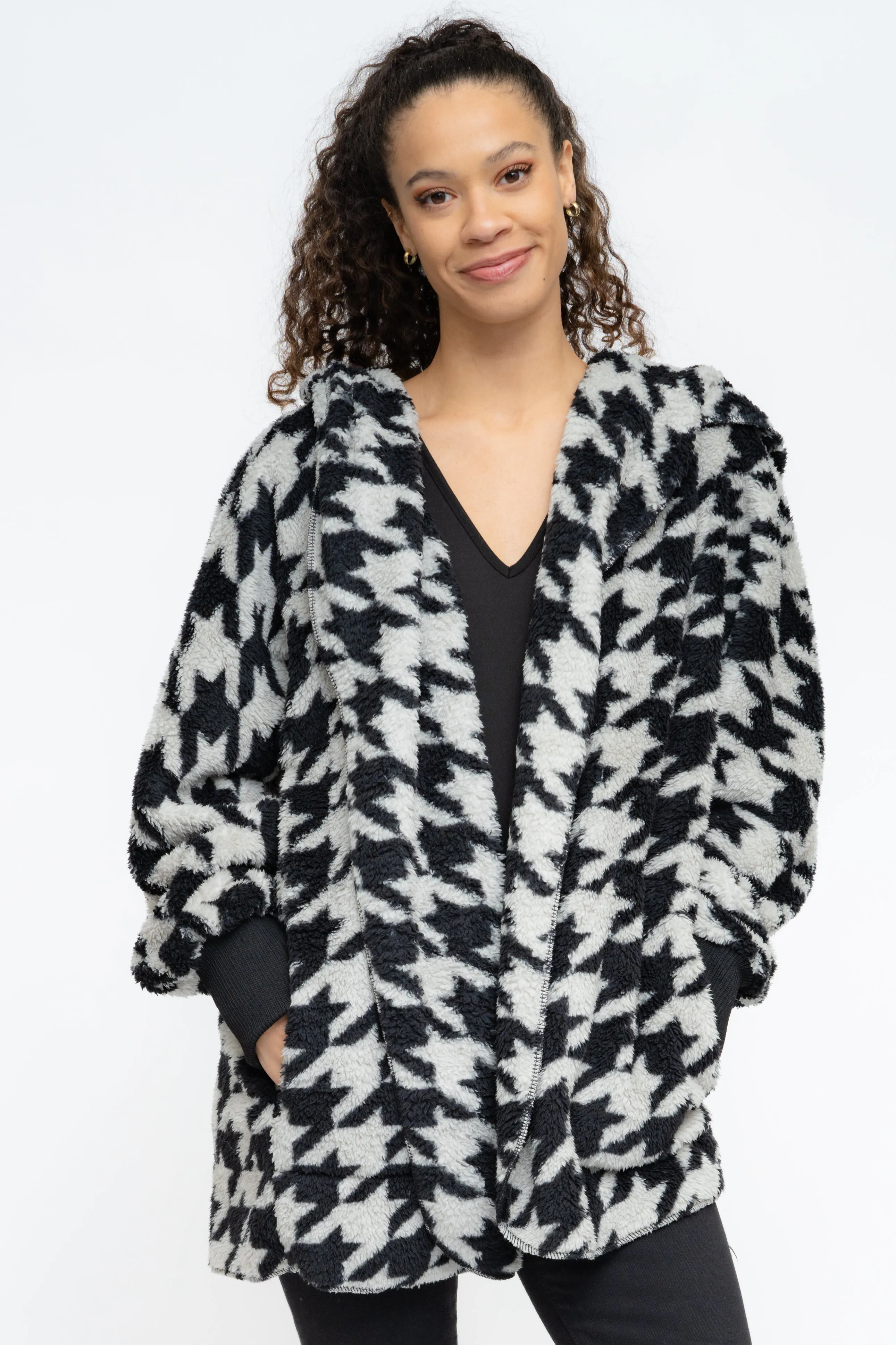 Brooklyn HOUNDSTOOTH  SHERPA JACKET