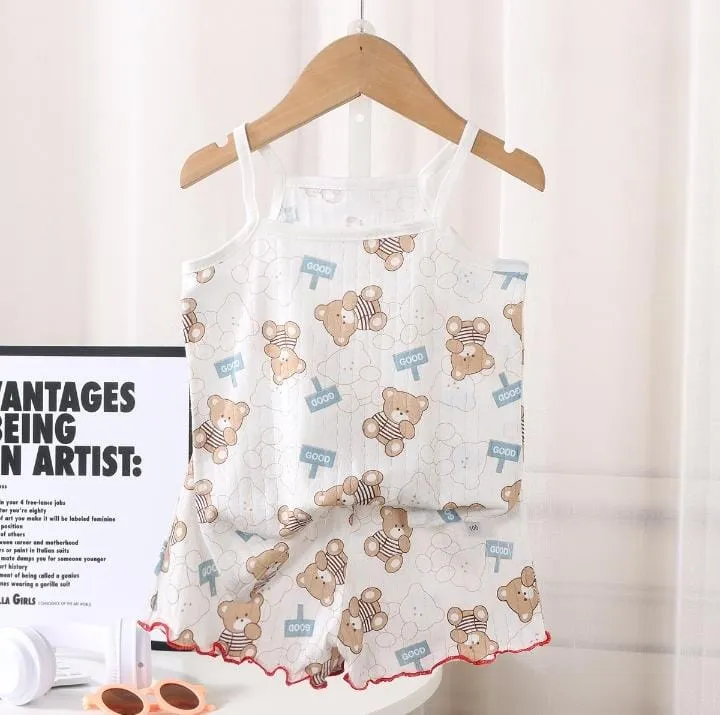 Children's Clothing Sleeveless Tops Pants Pajamas Set    541238