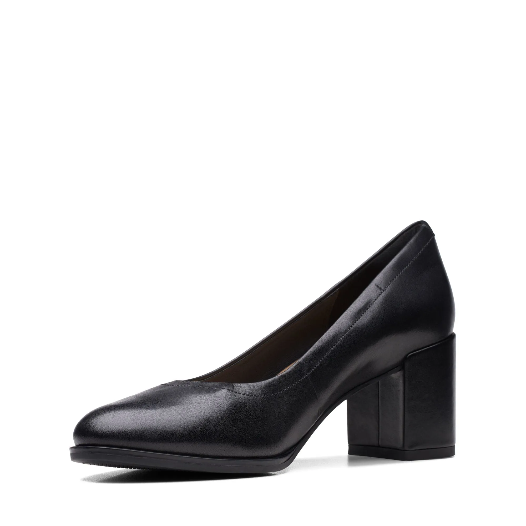 Clarks Freva55 Court Black Leather Standard Width