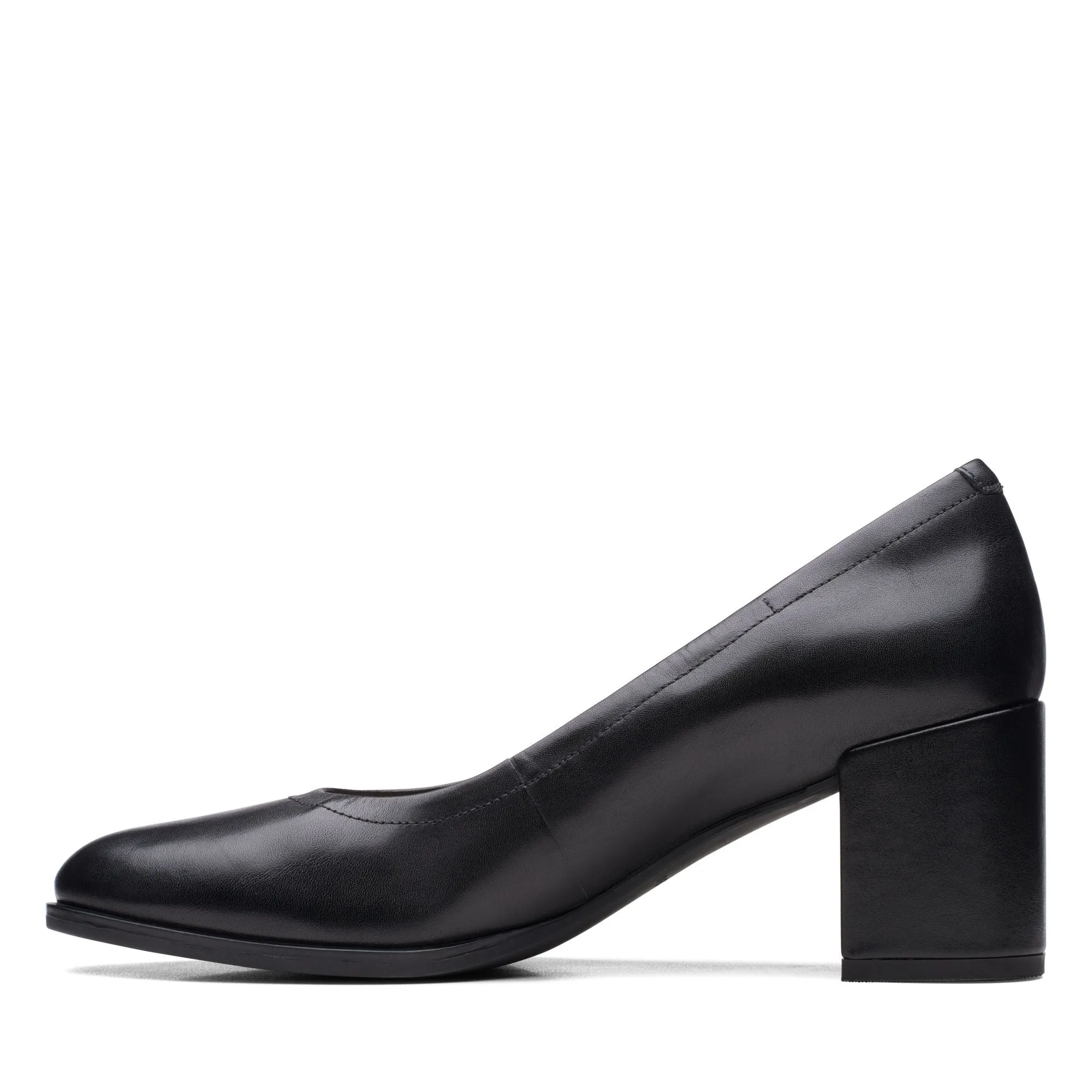 Clarks Freva55 Court Black Leather Standard Width