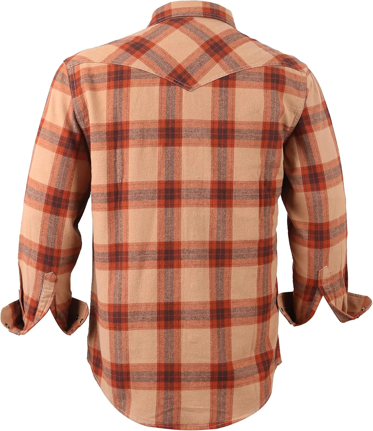 COEVALS CLUB Men's Flannel Shirts Long Sleeve Western Snap Casual Plaid Work Shirts