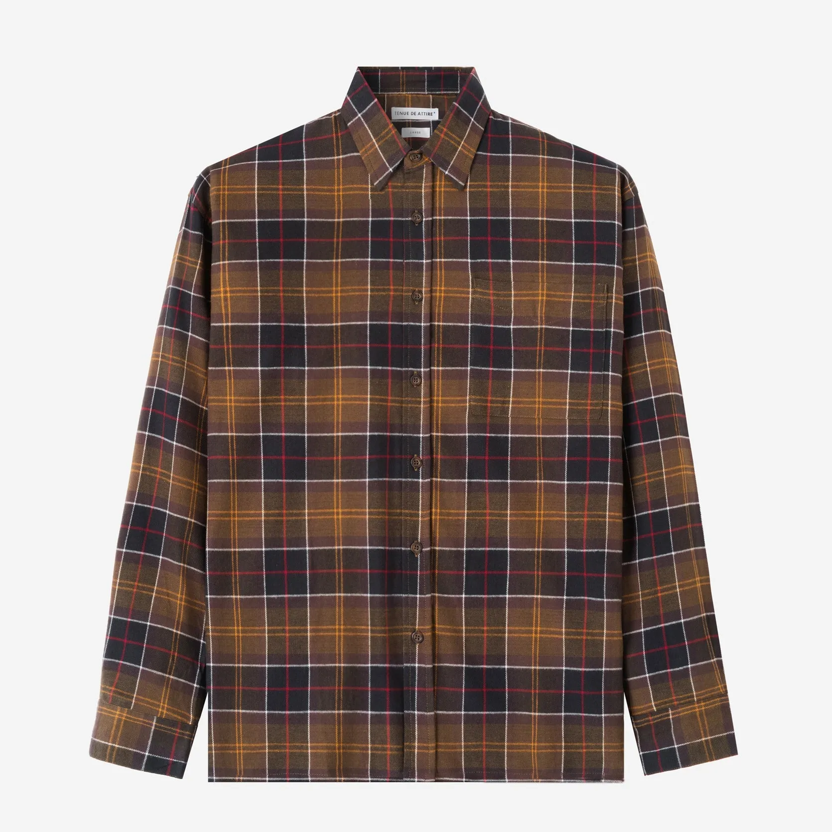 College Days Long Sleeve Plaid Shirt - Olive