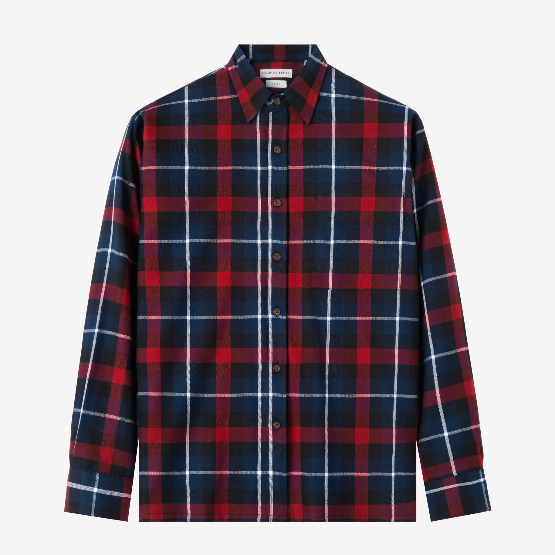 College Days Long Sleeve Plaid Shirt - Red Black