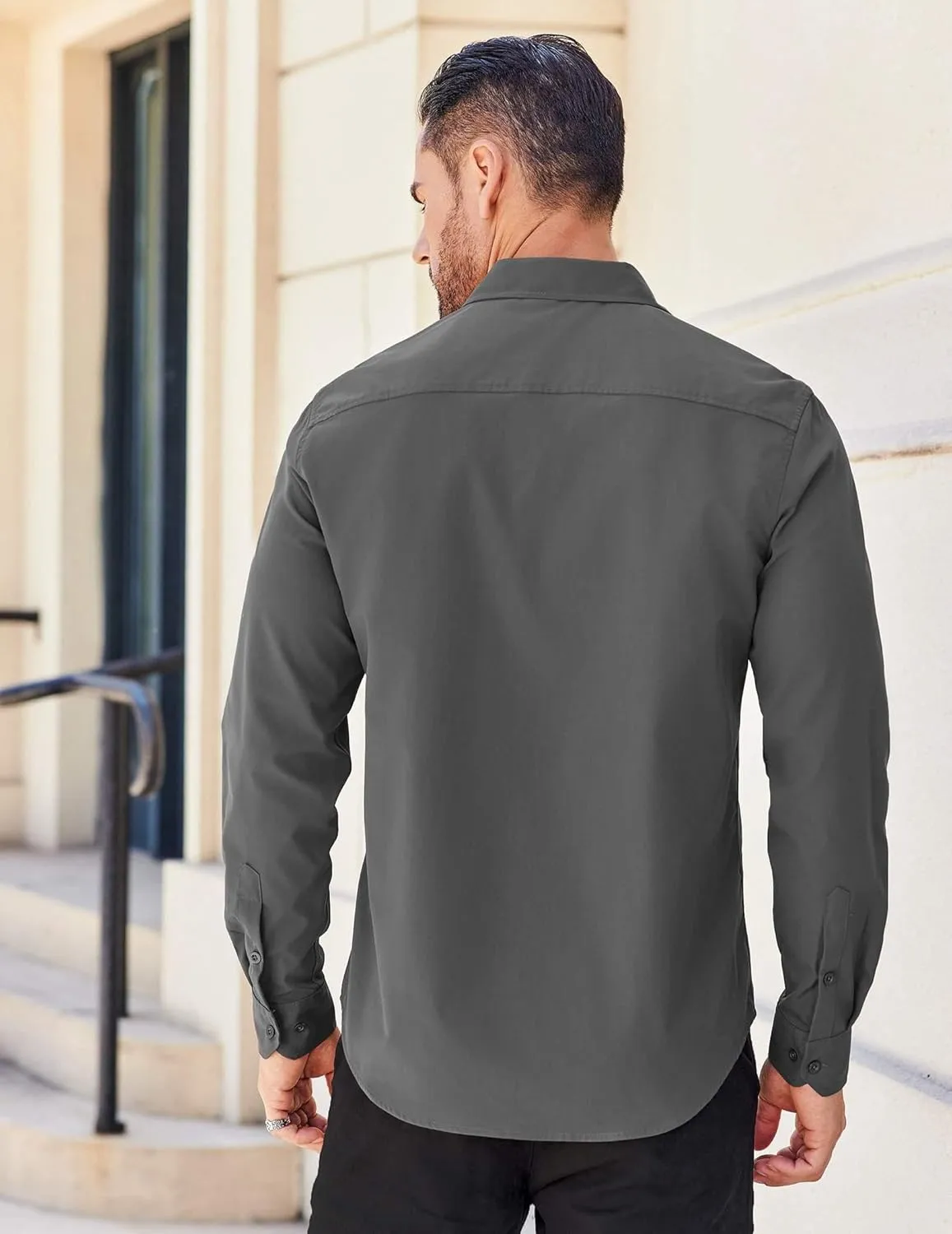 COOFANDY Men's Long Sleeve Casual Button Down Shirts Untucked Shirts for Men Regular Fit Dress Shirt