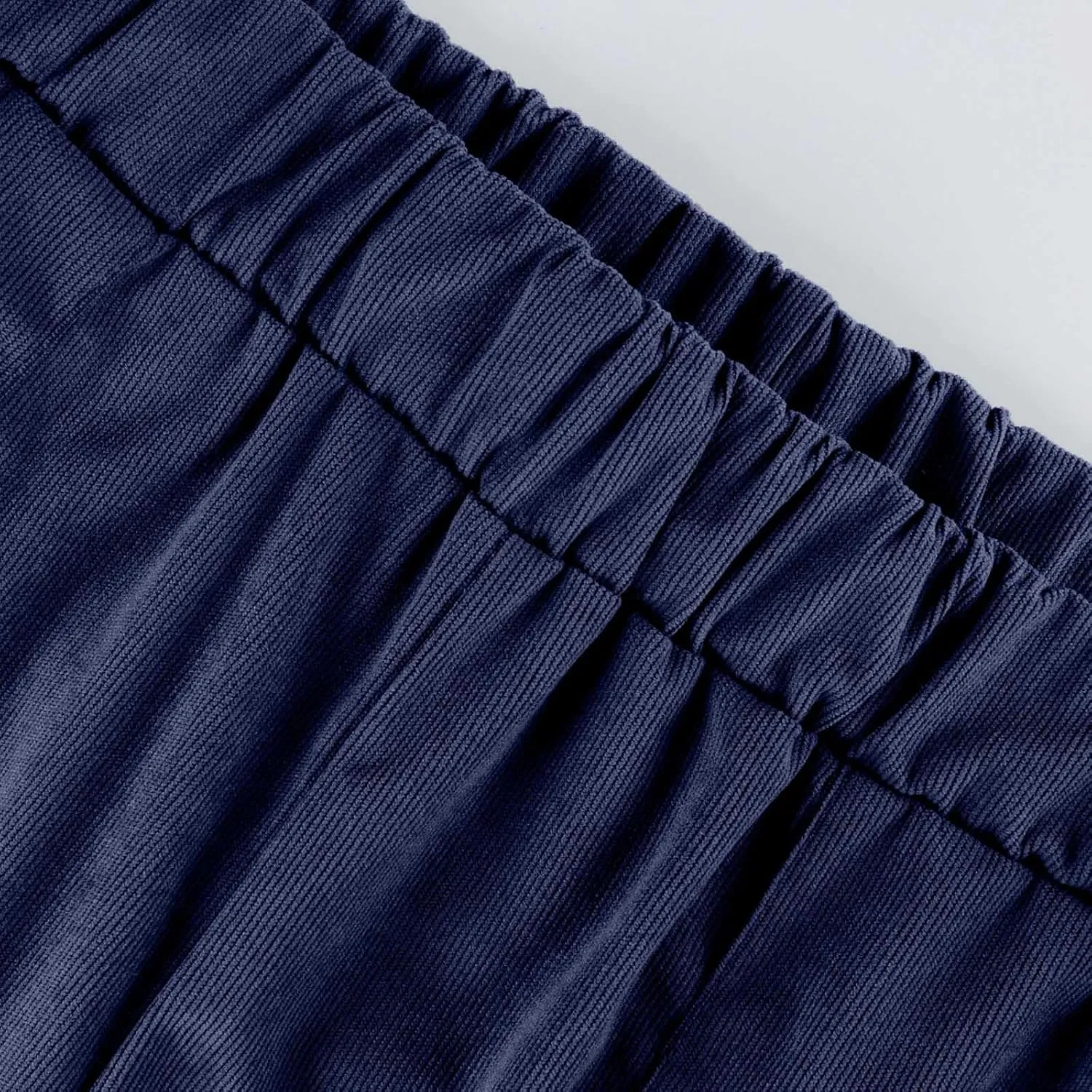 Corduroy Pants Women Casual Elastic High Waist Petite Pants Straight Leg Pants Loose Comfy Trousers with Pockets