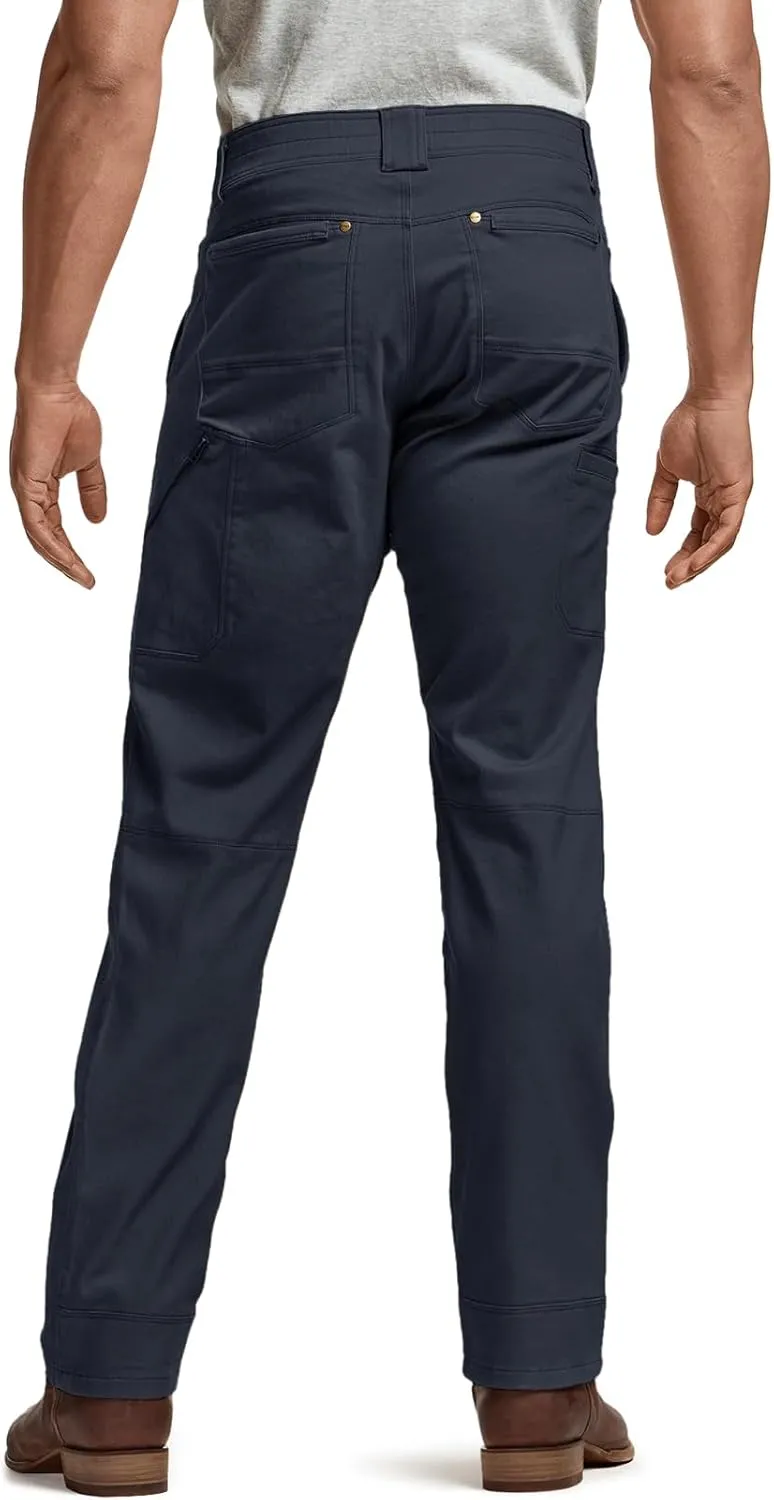 CQR Men's Motion Utility Casual Pants, Regular Fit Lightweight Work Pants, Water Resistant Outdoor Stretch Pants with Pockets