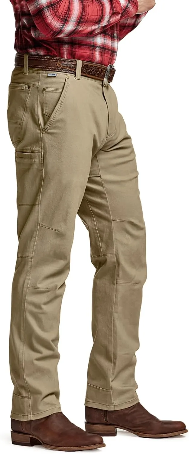 CQR Men's Motion Utility Casual Pants, Regular Fit Lightweight Work Pants, Water Resistant Outdoor Stretch Pants with Pockets