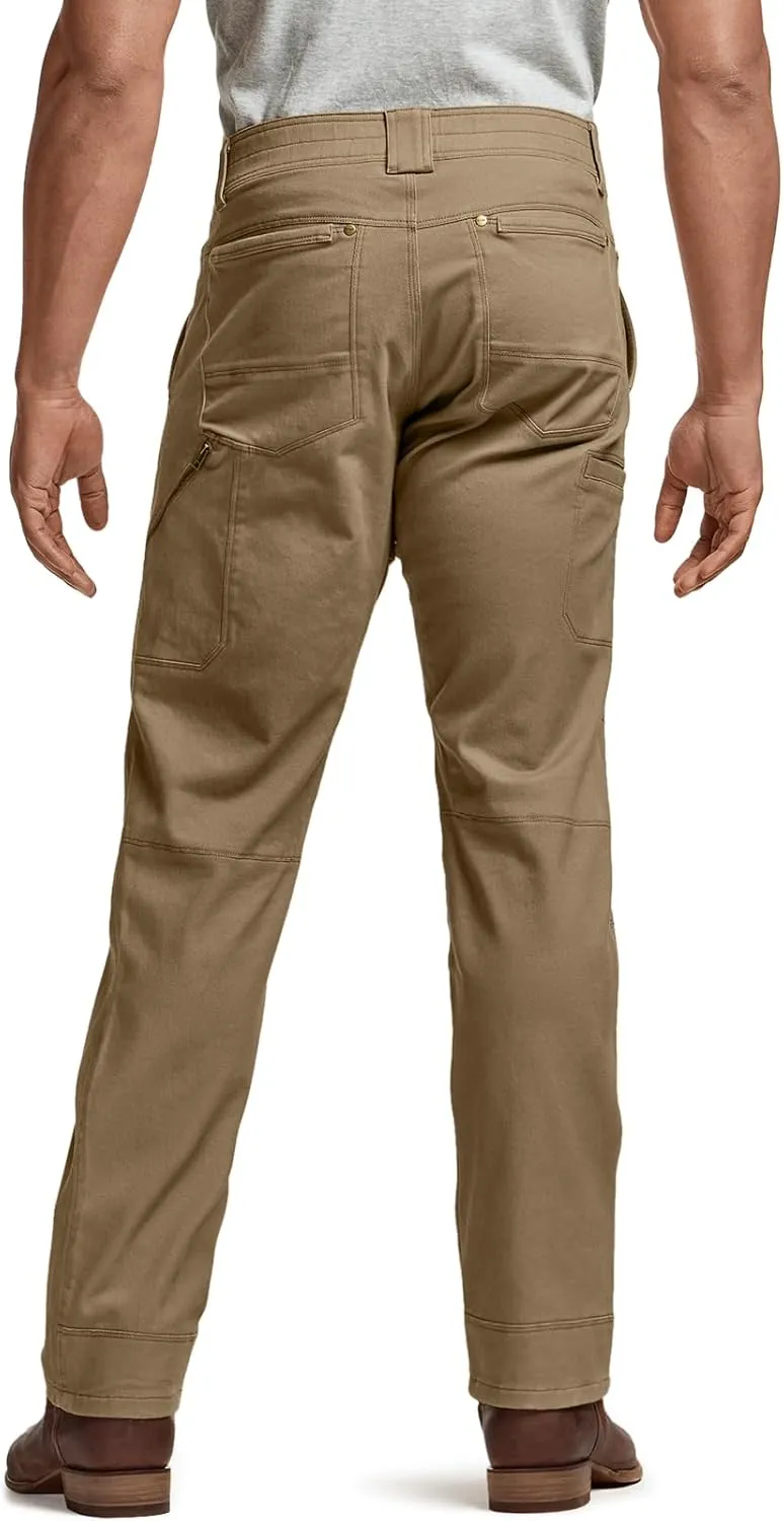 CQR Men's Motion Utility Casual Pants, Regular Fit Lightweight Work Pants, Water Resistant Outdoor Stretch Pants with Pockets
