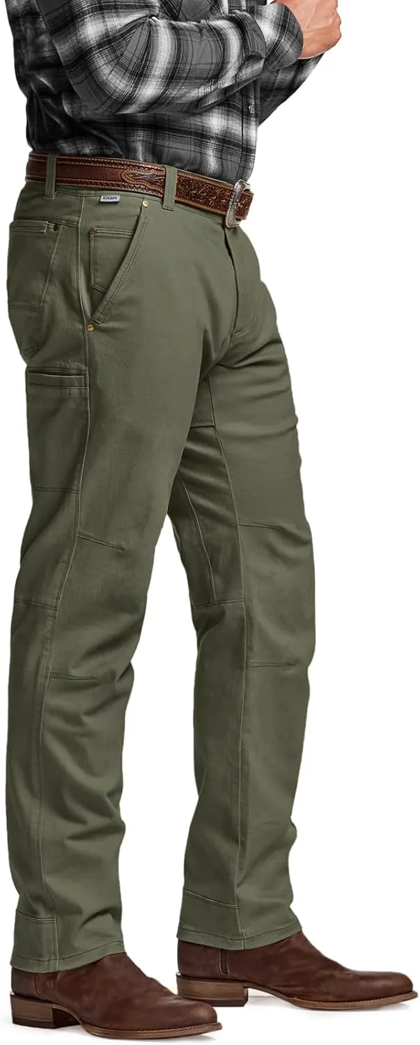 CQR Men's Motion Utility Casual Pants, Regular Fit Lightweight Work Pants, Water Resistant Outdoor Stretch Pants with Pockets