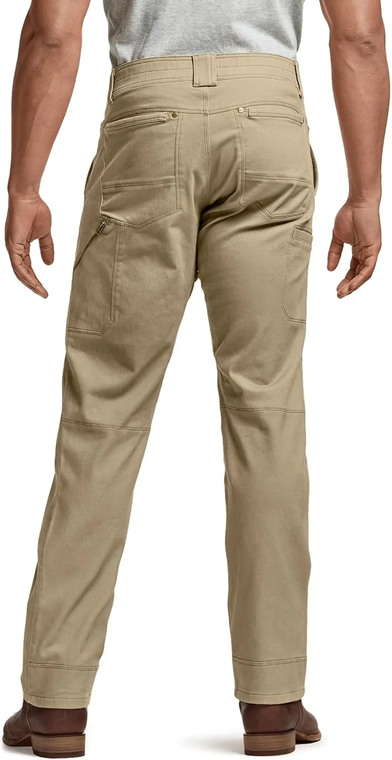 CQR Men's Motion Utility Casual Pants, Regular Fit Lightweight Work Pants, Water Resistant Outdoor Stretch Pants with Pockets