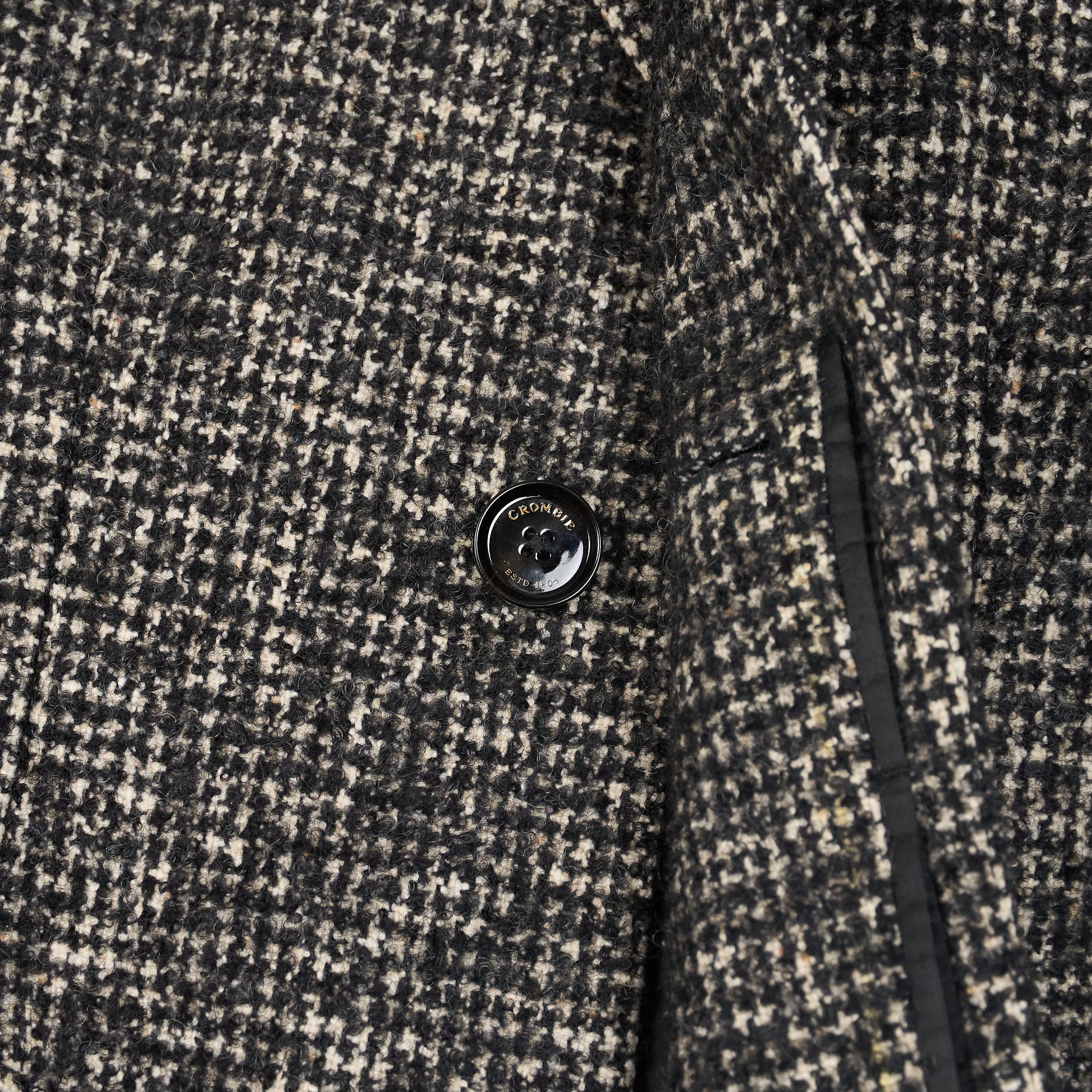 Crombie Classic Houndstooth Wool Over- Coat