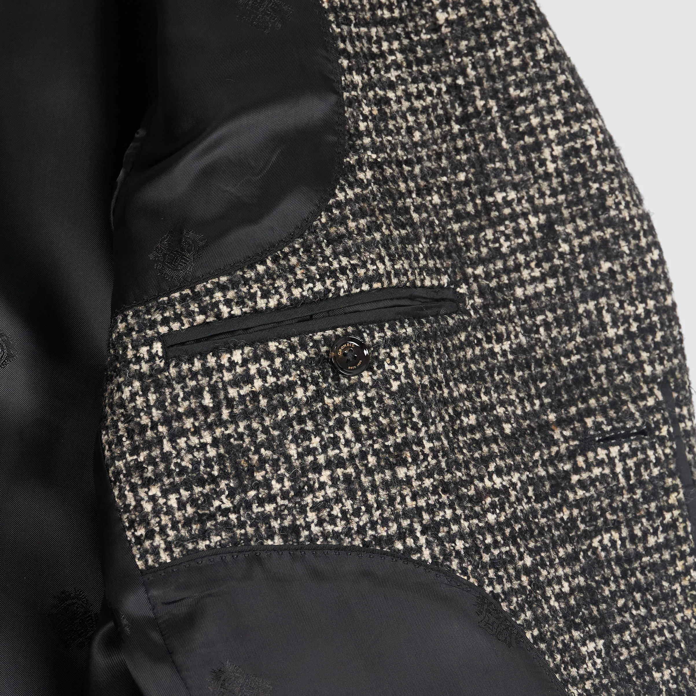 Crombie Classic Houndstooth Wool Over- Coat