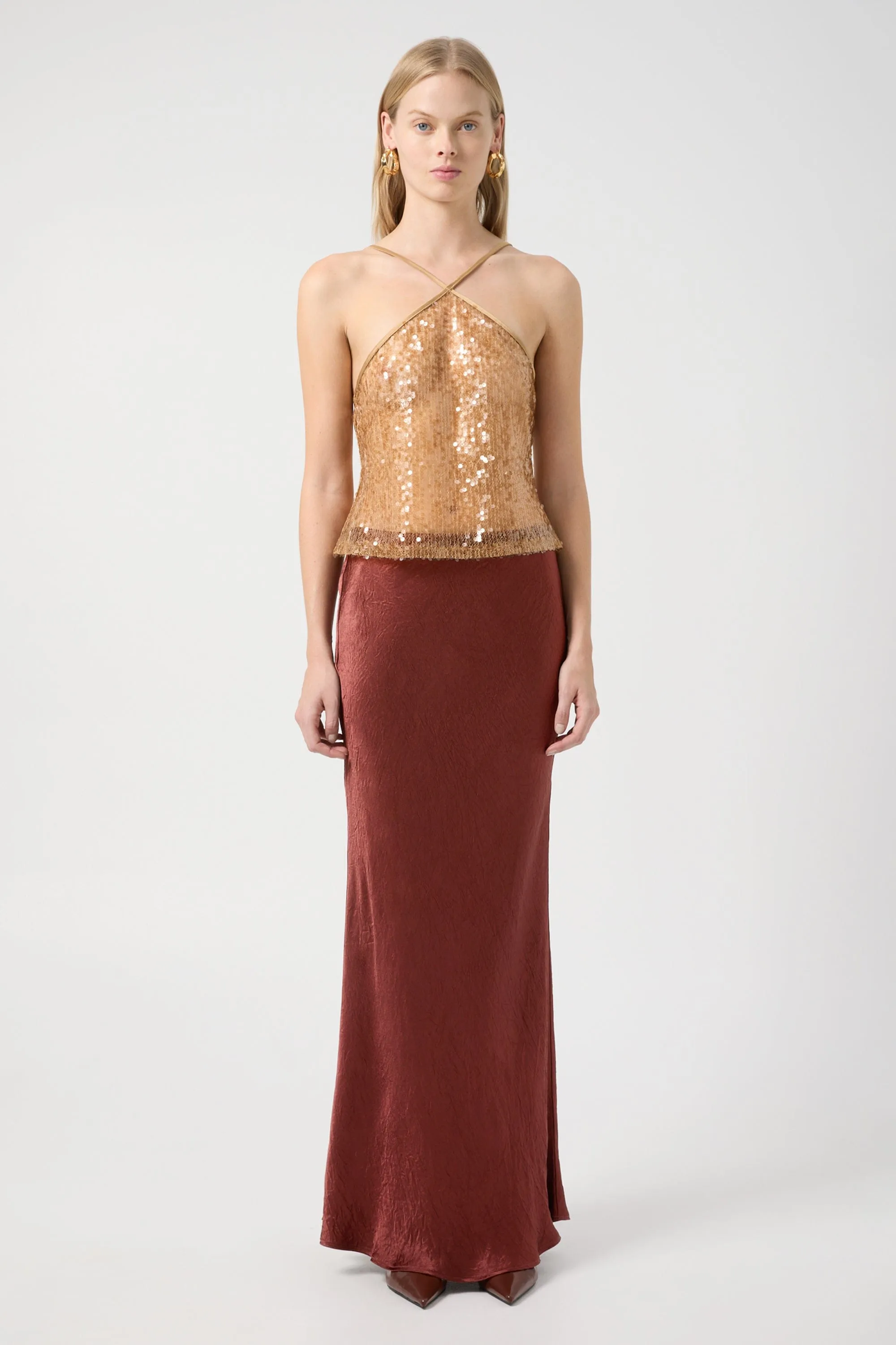CRUSH BIAS MAXI SKIRT | SHIRAZ