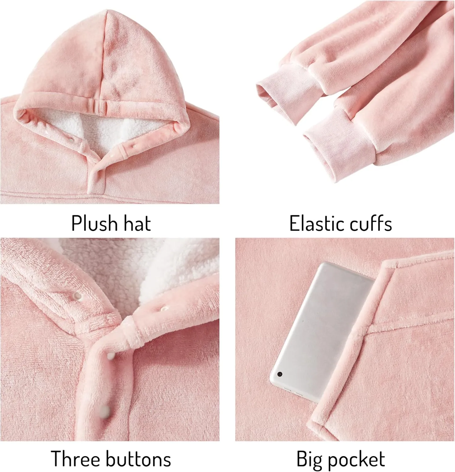 Degrees of Comfort Wearable Blanket Hoodie for Adults Women & Men - Cozy Warm, One Size Fits All