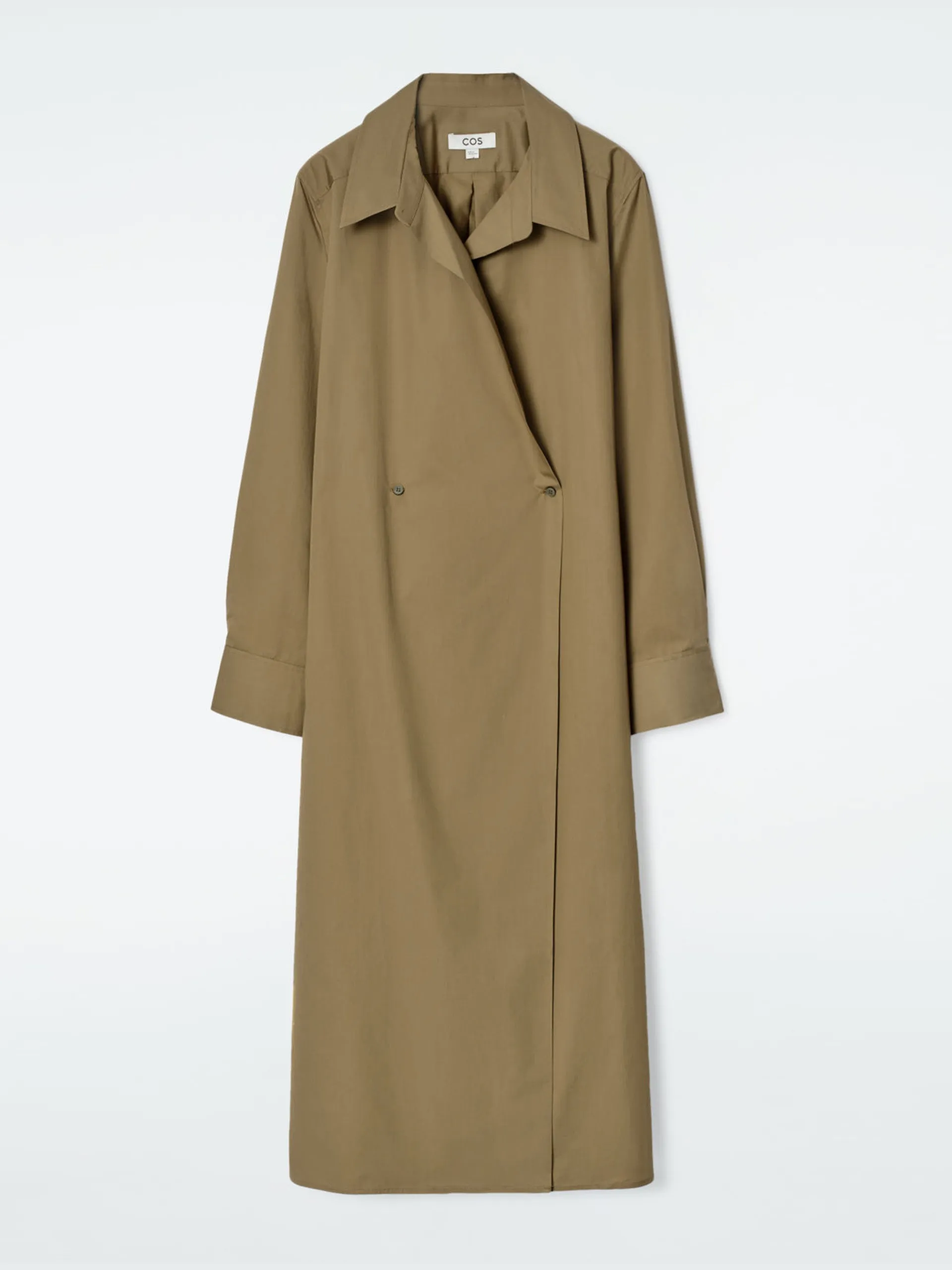 Double-breasted midi shirt dress