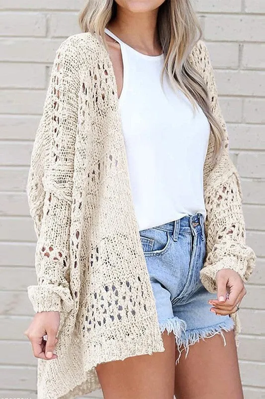 Driftwood Dolman Knit Sleeve Cardigan