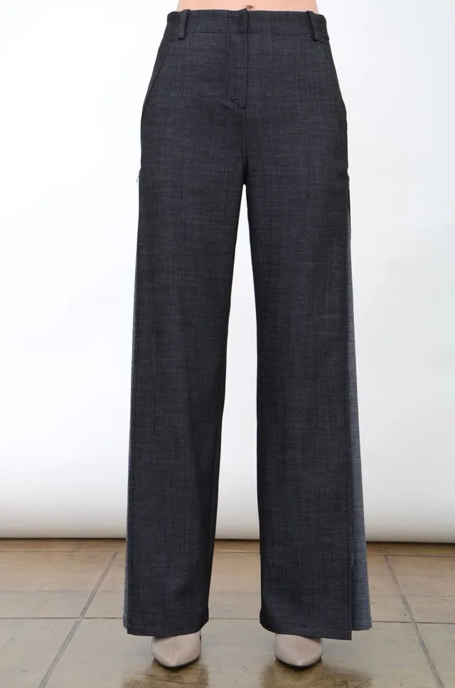Eco Slub Denim Convertible Pant with Color Contrast Detail - ADALIA FA24