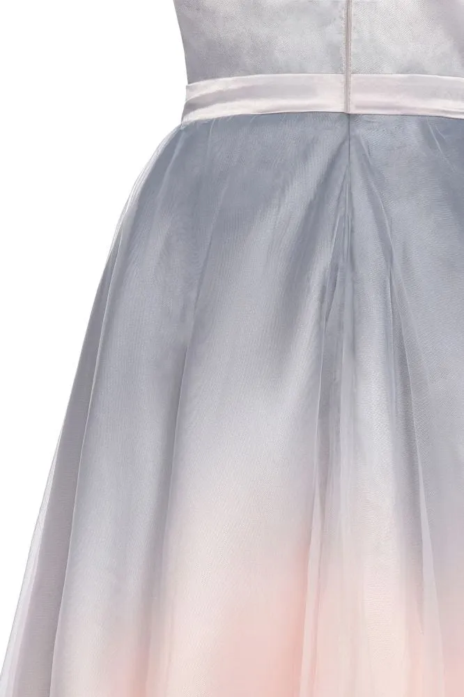 Elegant V-Neck Gradient aline Short Party Dress Daily Casual Dress