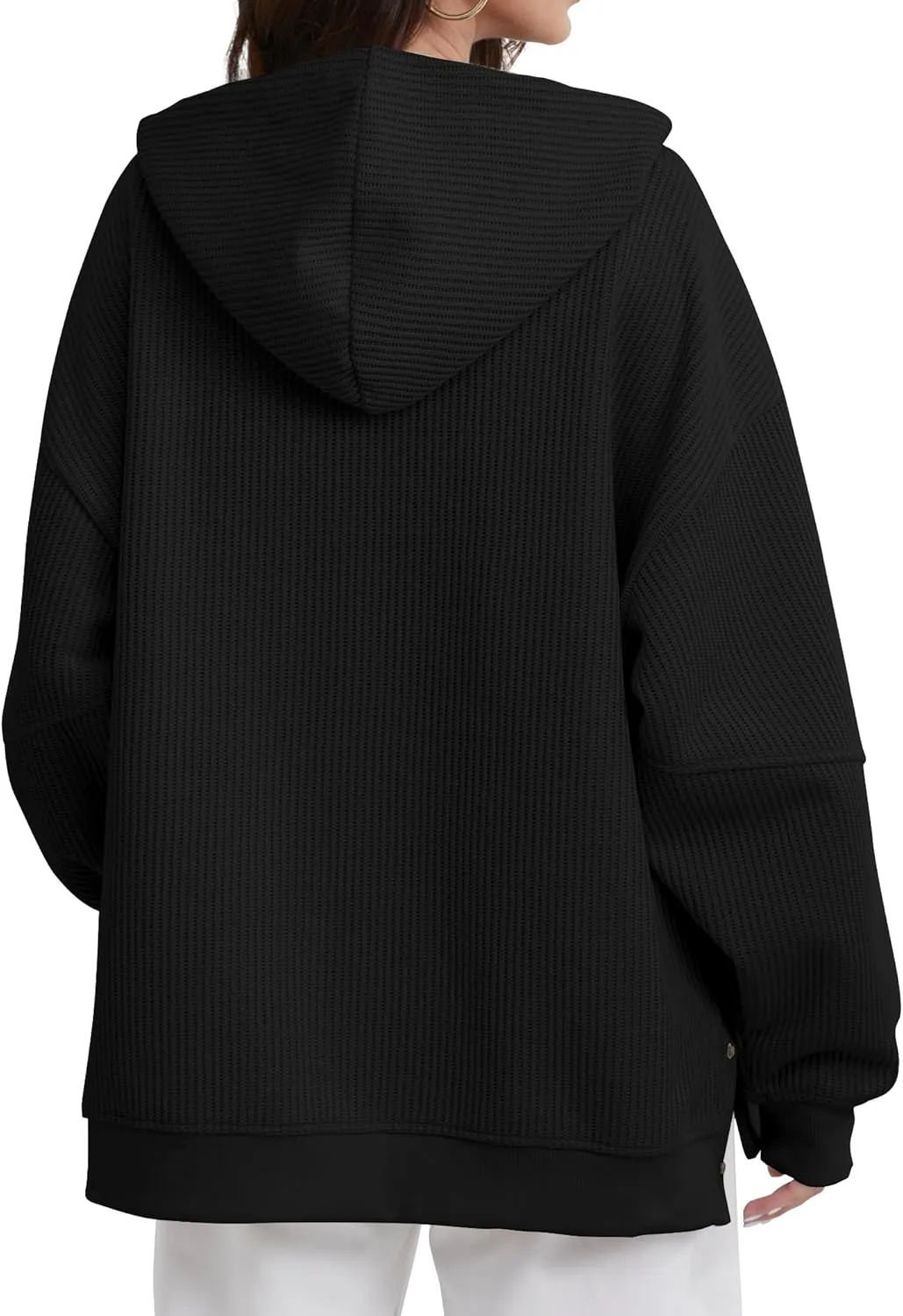 FAIABLE Womens Hoodies Oversized Sweatshirts Button Hooded Pullover Sweatshirt Long Sleeve Casual Tops 2025