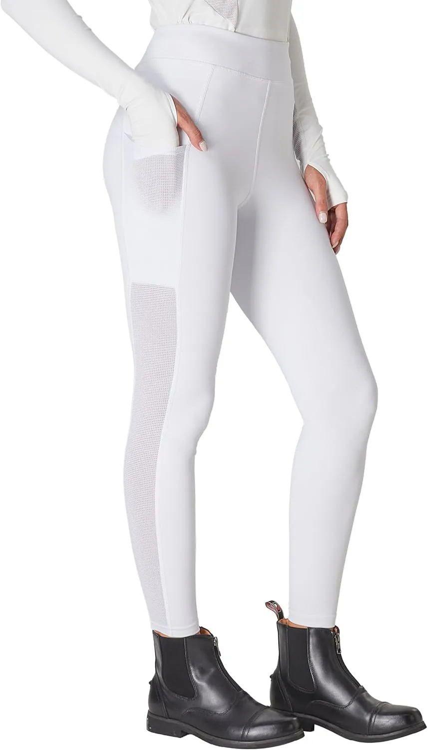 FitsT4 Sports Women's Horse Riding Pants Knee-Patch Riding Tights Ventilated Mesh Equestrian Breeches with Pockets