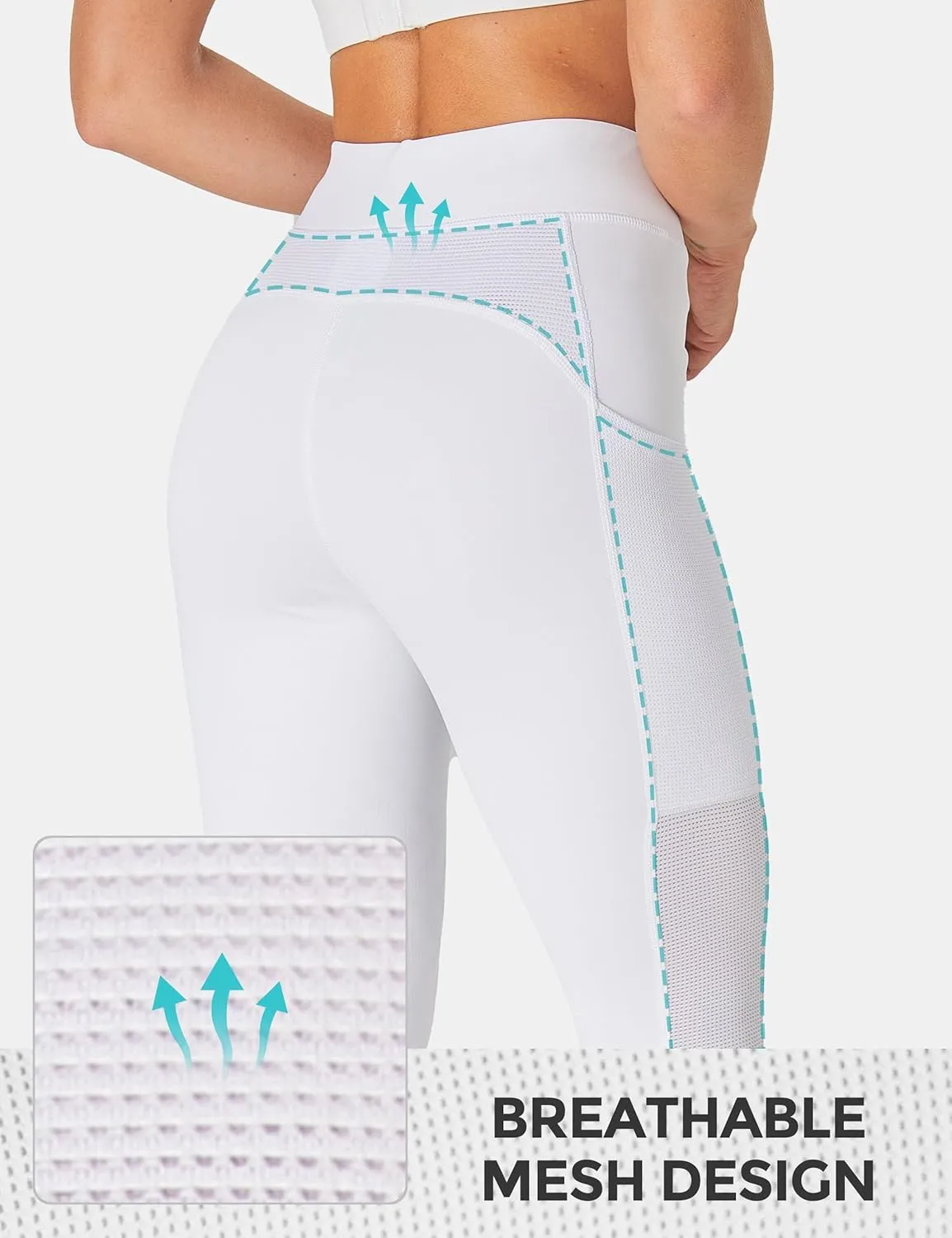 FitsT4 Sports Women's Horse Riding Pants Knee-Patch Riding Tights Ventilated Mesh Equestrian Breeches with Pockets