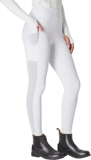 FitsT4 Sports Women's Horse Riding Pants Knee-Patch Riding Tights Ventilated Mesh Equestrian Breeches with Pockets