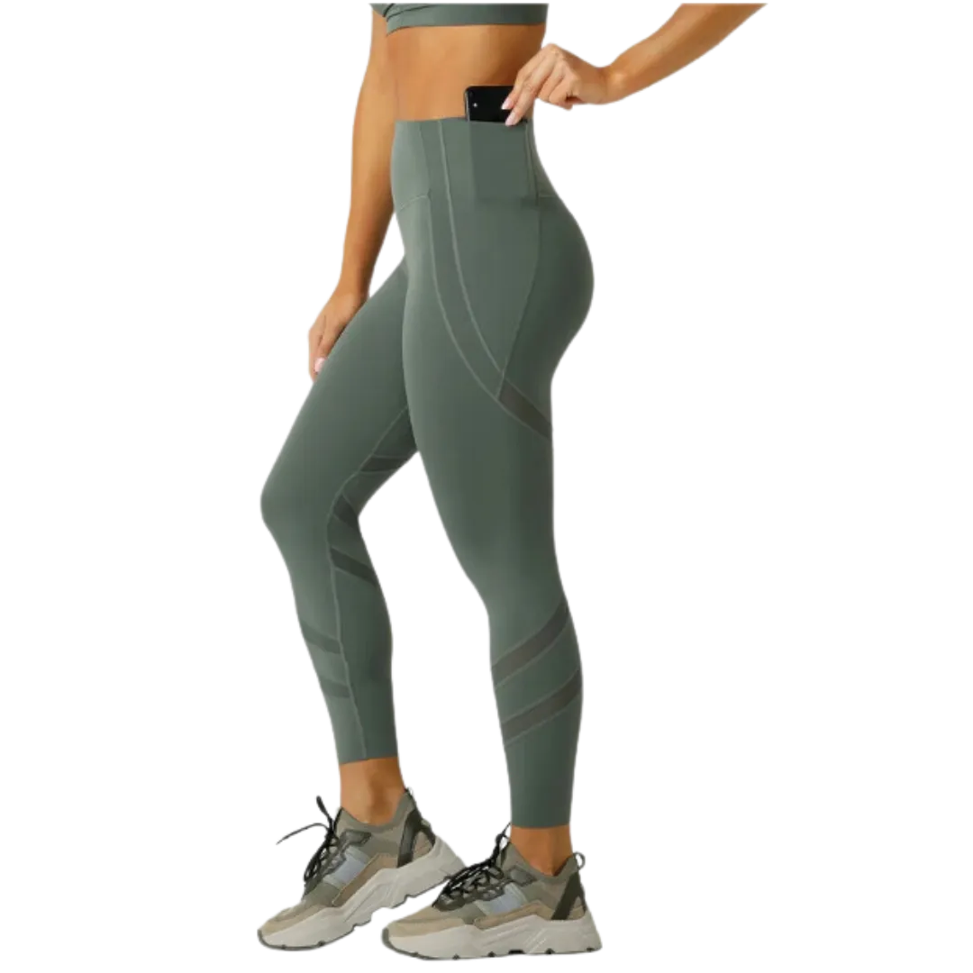 Formation 2-Pocket Recycled Ankle Biter Leggings - Agave Green