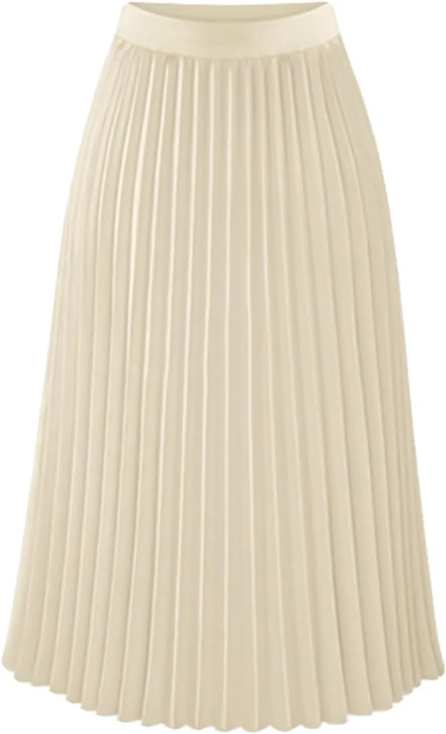 FZYLQY 2025 Fashion Womens Pleated Midi Skirt,High Waist Swing Boho Pleated Skirt Casual Chiffon Elastic A-line Long Skirts