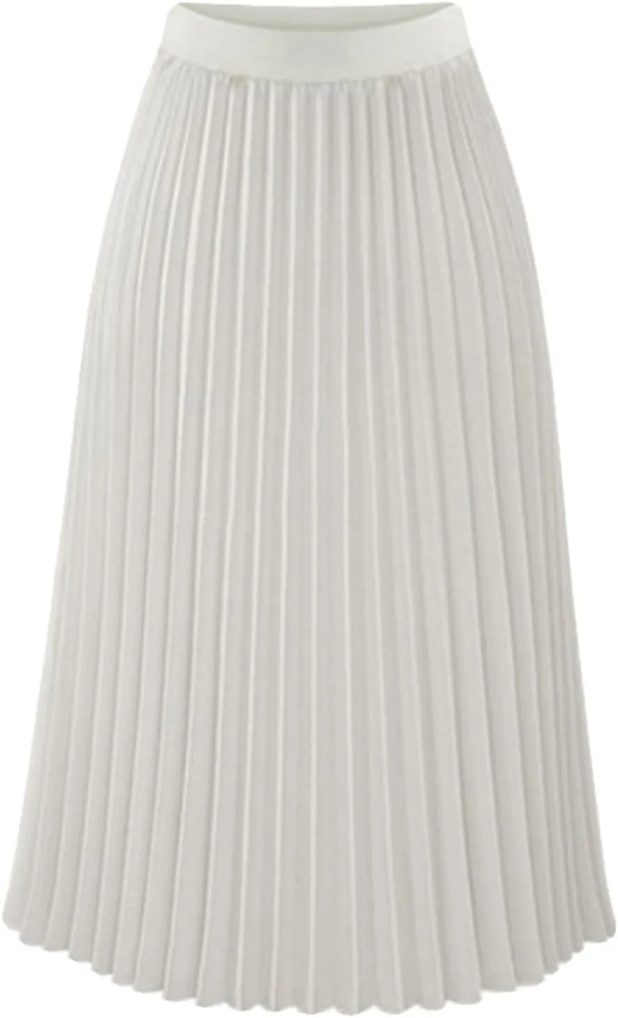 FZYLQY 2025 Fashion Womens Pleated Midi Skirt,High Waist Swing Boho Pleated Skirt Casual Chiffon Elastic A-line Long Skirts
