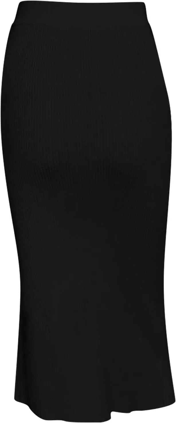 FZYLQY Slim Fit Ruched Pencil Skirts for Women High Waisted Elastic Band Bodycon Shirring Skirt Plus Size Skirt with Button