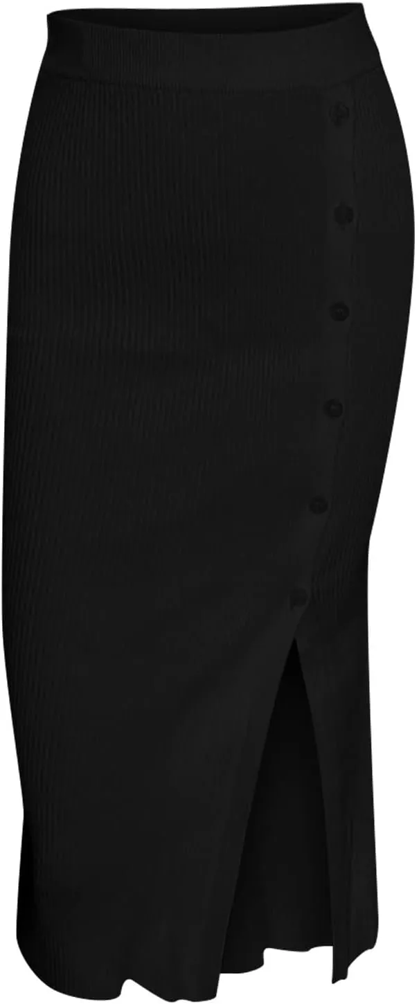 FZYLQY Slim Fit Ruched Pencil Skirts for Women High Waisted Elastic Band Bodycon Shirring Skirt Plus Size Skirt with Button