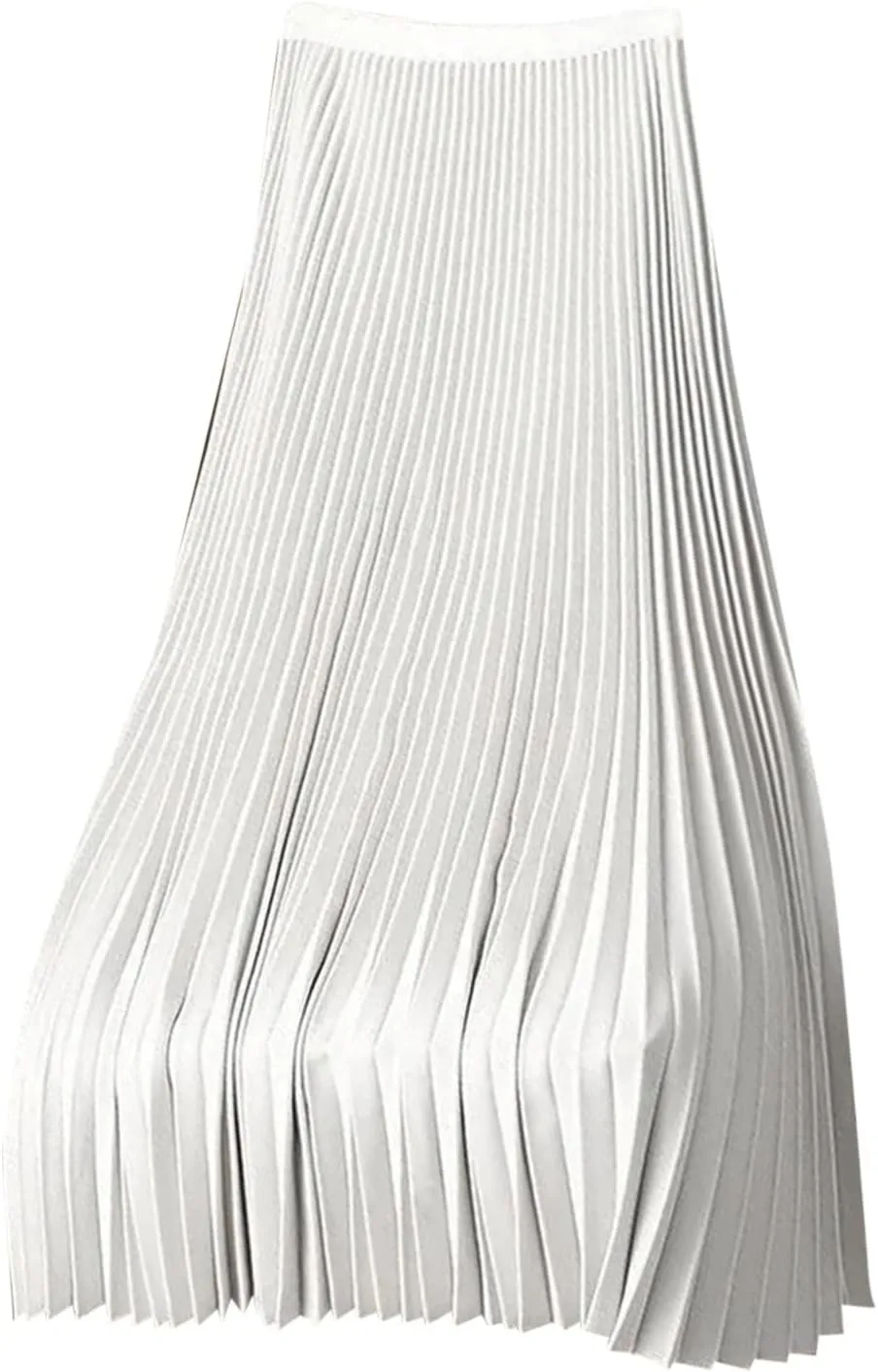 FZYLQY Women's Satin Metallic Pleated Skirts Elastic High Waist Flare Casual Long Swing A-Line Skirt Shiny Flowy Midi Skirt