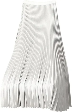 FZYLQY Women's Satin Metallic Pleated Skirts Elastic High Waist Flare Casual Long Swing A-Line Skirt Shiny Flowy Midi Skirt