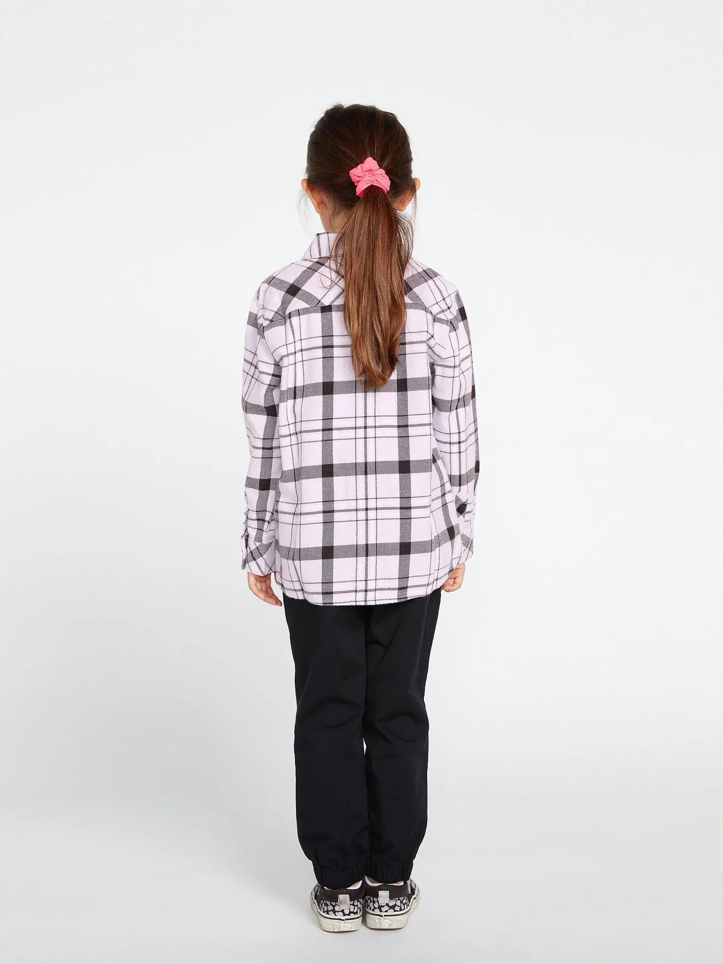 Girls Getting Rad Plaid Long Sleeve Flannel - Lavender