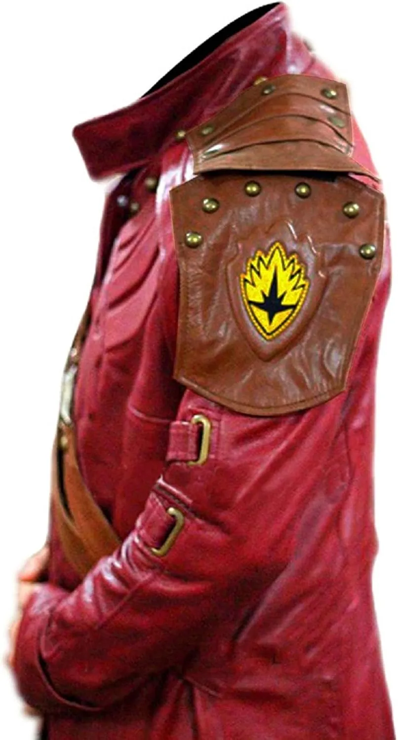 GOTG Coat Guardian Cosplay Star Lord Chris Pratt Red Halloween Faux Leather Coat