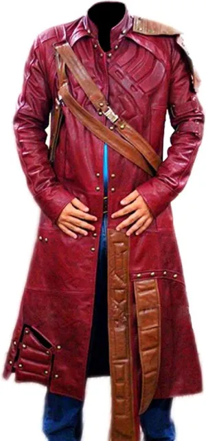 GOTG Coat Guardian Cosplay Star Lord Chris Pratt Red Halloween Faux Leather Coat