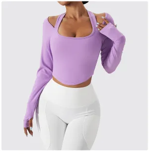 Halter Long Sleeve Sports Top