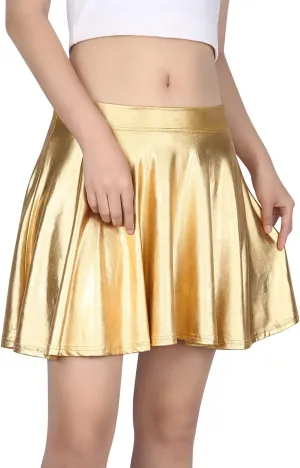 HDE Women's Casual Fashion Flared Pleated A-Line Circle Skater Skirt