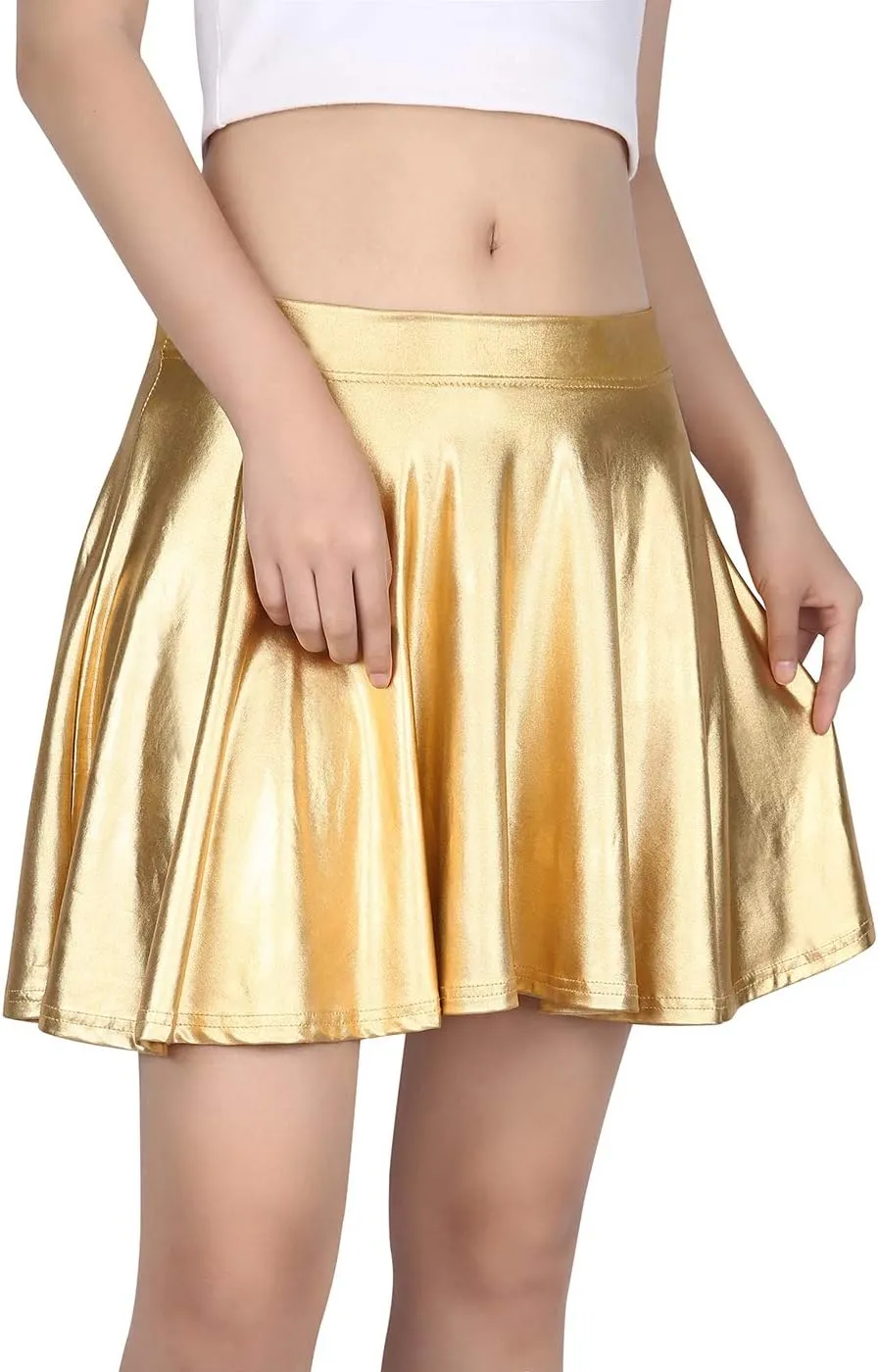 HDE Women's Casual Fashion Flared Pleated A-Line Circle Skater Skirt