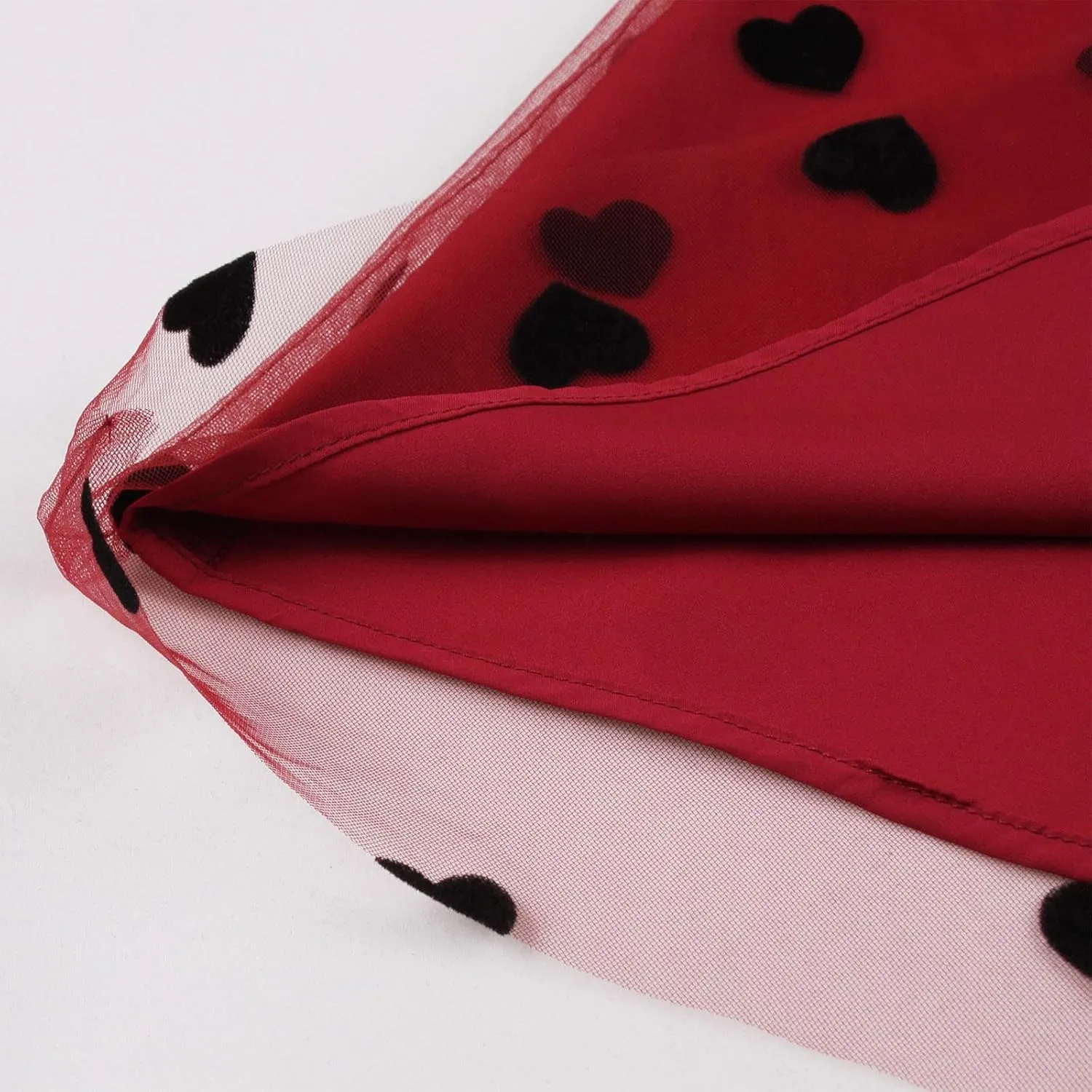 Heart Floral Tulle Skirts for Women Fairy Elastic High Waist Pleated A-Line Flared Midi Skirt Party Evening Tutu Skirt